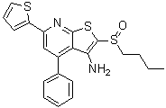结构式 CAS# 459147-39-8, 2-(丁基亚磺酰基)-4-苯基-6-(2-噻吩基)噻吩并[2,3-b]吡啶-3-胺
