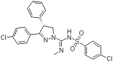 structure of CAS# 464213-10-3, Ibipinabant;(4S)-3-(4-Chlorophenyl)-N-[(4-chlorophenyl)sulfonyl]-4,5-dihydro-N'-methyl-4-phenyl-1H-pyrazole-1-carboximidamide