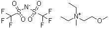 structure of CAS# 464927-84-2, N,N-Diethyl-N-methyl-N-(2-methoxyethyl)ammonium bis(trifluoromethanesulfonyl)imide