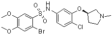 2-Bromo-N-[4-chloro-3-[[(3R)-1-methyl-3-pyrrolidinyl]oxy]phenyl]-4,5-dimethoxybenzenesulfonamide molecular structure (CAS 474960-44-6)