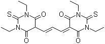 structure of CAS# 47623-98-3, Bis(1,3-diethylthiobarbituric acid)trimethine oxonol;5-(3-(1,3-Diethylhexahydro-4,6-dioxo-2-thioxo-5-pyrimidinyl)-2-propenylidene)-1,3-diethyldihydro-2-thioxo-4,6(1H,5H)-pyrimidinedione