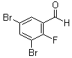 3,5-二溴-2-氟苯甲醛分子结构 (CAS 477535-40-3)