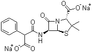 羧苄青霉素钠分子结构 (CAS 4800-94-6)