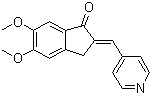 structure of CAS# 4803-74-1, 5,6-Dimethoxy-2-(pyridine-4-yl)methylene-indan-1-one;2,3-Dihydro-5,6-dimethoxy-2-(4-pyridinylmethylene)-1H-inden-1-one
