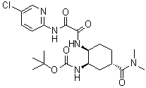 tert-Butyl [(1R,2S,5S)-2-[[2-[(5-chloropyridin-2-yl)amino]-2-oxoacetyl]amino]-5-(dimethylaminocarbonyl)cyclohexyl]carbamate molecular structure (CAS 480452-36-6)