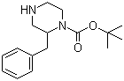 结构式 CAS# 481038-63-5, N-1-Boc-2-苄基哌嗪; 2-苄基哌嗪-1-羧酸叔丁酯