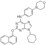 structure of CAS# 483367-10-8, Purmorphamine;9-Cyclohexyl-N-[4-(4-morpholinyl)phenyl]-2-(1-naphthalenyloxy)-9H-purin-6-amine