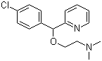 结构式 CAS# 486-16-8, 卡比沙明; 氯苯吡醇胺; 2-[(4-氯苯基)(吡啶-2-基)甲氧基]-N,N-二甲基乙胺