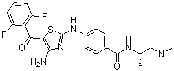 4-[[4-amino-5-(2,6-difluorobenzoyl)-2-thiazolyl]amino]-N-[(1S)-2-(dimethylamino)-1-methylethyl]-Benzamide molecular structure (CAS 486414-36-2)