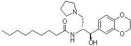 结构式 CAS# 491833-30-8, N-[(1R,2R)-1-(2,3-二氢苯并[b][1,4]二恶英-6-基)-1-羟基-3-(吡咯烷-1-基)丙-2-基]壬酰胺