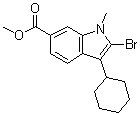 structure of CAS# 494799-22-3, Methyl 2-bromo-3-cyclohexyl-1-methyl-6-indolecarboxylate