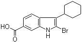 structure of CAS# 494799-76-7, 3-Cyclohexyl-2-Bromo-1H-indole-6-carboxylic acid;2-Bromo-3-cyclohexylindole-6-carboxylic acid