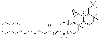 (3beta,11alpha,12alpha,13alpha)-11,12-Epoxy-13-methyl-27-norolean-14-en-3-ol hexadecanoate molecular structure (CAS 495389-95-2)