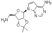 7-[5-Amino-5-deoxy-2,3-O-(1-methylethylidene)-beta-D-ribofuranosyl]-7H-pyrrolo[2,3-d]pyrimidin-4-amine molecular structure (CAS 49554-54-3)