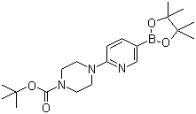 2-(4-叔丁氧羰基哌嗪基)吡啶-5-硼酸频哪醇酯分子结构 (CAS 496786-98-2)