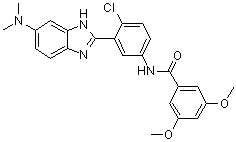 结构式 CAS# 496794-70-8, N-[4-氯-3-[5-(二甲基氨基)-1H-苯并咪唑-2-基]苯基]-3,5-二甲氧基苯甲酰胺