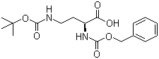 结构式 CAS# 49855-91-6, N-苄氧羰基-N'-叔丁氧羰基-L-2,4-二氨基丁酸