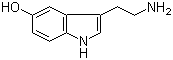 结构式 CAS# 50-67-9, 5-羟基色胺; 3-(2-氨基乙基)吲哚-5-醇