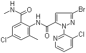 structure of CAS# 500008-45-7, 3-Bromo-N-[4-chloro-2-methyl-6-[(methylamino)carbonyl]phenyl]-1-(3-chloro-2-pyridinyl)-1H-pyrazole-5-carboxamideChlorantraniliprole