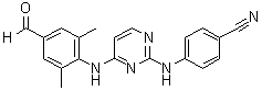 4-[[4-[(4-Formyl-2,6-dimethylphenyl)amino]-2-pyrimidinyl]amino]benzonitrile molecular structure (CAS 500293-29-8)