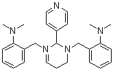 结构式 CAS# 500579-04-4, 2,2'-[[二氢-2-(4-吡啶基)-1,3(2H,4H)-嘧啶二基]二(亚甲基)]二[N,N-二甲基苯胺]