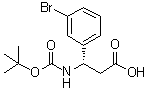 结构式 CAS# 500770-76-3, (betaS)-3-溴-beta-[[叔丁氧羰基]氨基]苯丙酸