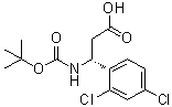 结构式 CAS# 500788-90-9, (betaR)-2,4-二氯-beta-[[叔丁氧羰基]氨基]苯丙酸