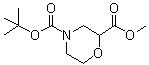 4-(tert-Butyloxycarbonyl)morpholine-2-carboxylic acid methyl ester molecular structure (CAS 500789-41-3)