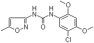 structure of CAS# 501925-31-1, PNU 120596;N-(5-Chloro-2,4-dimethoxyphenyl)-N'-(5-methyl-3-isoxazolyl)urea