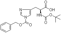 结构式 CAS# 50305-43-6, N-Boc-N'-Cbz-L-组氨酸; N-叔丁氧羰基-N'-苄氧羰基-L-组氨酸
