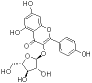 structure of CAS# 5041-67-8, Kaempferol 3-O-alpha-L-arabinofuranoside;Kaempferol 3-arabinoside