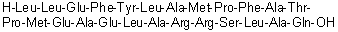 L-Leucyl-L-leucyl-L-alpha-glutamyl-L-phenylalanyl-L-tyrosyl-L-leucyl-L-alanyl-L-methionyl-L-prolyl-L-phenylalanyl-L-alanyl-L-threonyl-L-prolyl-L-methionyl-L-alpha-glutamyl-L-alanyl-L-alpha-glutamyl-L-leucyl-L-alanyl-L-arginyl-L-arginyl-L-seryl-L-leucyl-L-alanyl-L-glutamine molecular structure (CAS 508230-31-7)