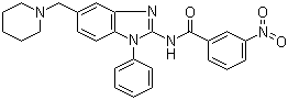 3-硝基-N-[1-苯基-5-(1-哌啶甲基)-1H-苯并咪唑-2-基]苯甲酰胺分子结构 (CAS 509093-77-0)