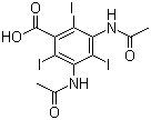 结构式 CAS# 50978-11-5, 3,5-二乙酰胺基-2,4,6-三碘苯甲酸; 泛影酸