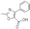 结构式 CAS# 51143-21-6, 2-甲基-4-苯基-5-恶唑羧酸