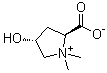 (2S-反式)-2-羧基-4-羟基-1,1-二甲基吡咯烷鎓内盐分子结构 (CAS 515-25-3)