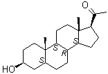structure of CAS# 516-55-2, Isopregnanolone;3beta-Hydroxy-5alpha-dihydroprogesterone; 3beta-Hydroxy-5alpha-pregnan-20-one; 3beta-Hydroxy-5alpha-tetrahydroprogesterone; 5alpha-Dihydropregnenolone; 5alpha-Pregnane-3beta-ol-20-one; Allopregnan-3beta-ol-20-one; Allopregnanolone; Epiallopregnanolone; Isoallopregnanolone; NSC 97078; U 0949
