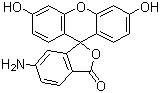 structure of CAS# 51649-83-3, 6-Aminofluorescein;6-Amino-3',6'-dihydroxyspiro[isobenzofuran-1(3H),9'-[9H]xanthene]-3-one