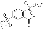 structure of CAS# 51818-11-2, 2-Formyl-1,4-benzenedisulfonic acid disodium salt;Disodium 2-formyl-1,4-benzenedisulfonate