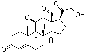 structure of CAS# 52-39-1, Aldosterone;Aldocorten; Aldocortene; Aldocortin; Electrocortin; Elektrocortin; NSC 73856; Reichstein X; d-Aldosterone; 11beta,21-Dihydroxy-3,20-diketo-4-pregnen-18-al; 11beta,21-Dihydroxy-3,20-diketopregn-4-ene-18-al; 11beta,21-Dihydroxypregn-4-ene-3,18,20-trione; 18-Oxocorticosterone
