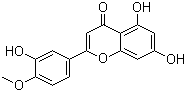 结构式 CAS# 520-34-3, 香叶木素; 5,7-二羟基-2-(3-羟基-4-甲氧基苯基)-4-苯并吡喃酮
