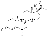 structure of CAS# 520-85-4, Medoxyprogesterone;6alpha-Methyl-17alpha-hydroxypregn-4-ene-3,20-dione; NSC 27408; U 8840