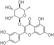 结构式 CAS# 522-12-3, 槲皮苷; 榭黄甙; 槲皮甙; 栎素; 橡皮甙