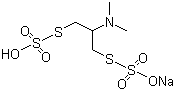结构式 CAS# 52207-48-4, 杀虫单; 1-硫代磺酸钠基-2-二甲氨基-3-硫代磺酸基丙烷