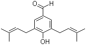 4-羟基-3,5-双(3-甲基-2-丁烯-1-基)苯甲醛分子结构 (CAS 52275-04-4)