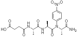 结构式 CAS# 52299-14-6, N-(3-羧基-1-氧代丙基)-L-丙氨酰-L-丙氨酰-N-(4-硝基苯基)-L-丙氨酰胺