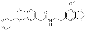 4-Methoxy-N-[2-(7-methoxy-1,3-benzodioxol-5-yl)ethyl]-3-(phenylmethoxy)benzeneacetamide molecular structure (CAS 52346-00-6)
