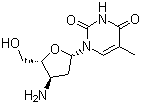 3'-Amino-2',3'-dideoxythymidine molecular structure (CAS 52450-18-7)