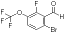 6-Bromo-2-fluoro-3-(trifluoromethoxy)benzaldehyde molecular structure (CAS 524674-70-2)