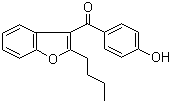 结构式 CAS# 52490-15-0, 2-丁基-3-(4-羟基苯甲酰基)苯并呋喃